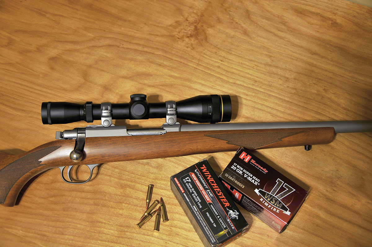 The 17 Winchester Super Magnum cartridge was introduced when only two rifles were available. Rifle availability is improving, however, and the newest example is the stainless and walnut Ruger 77/17.